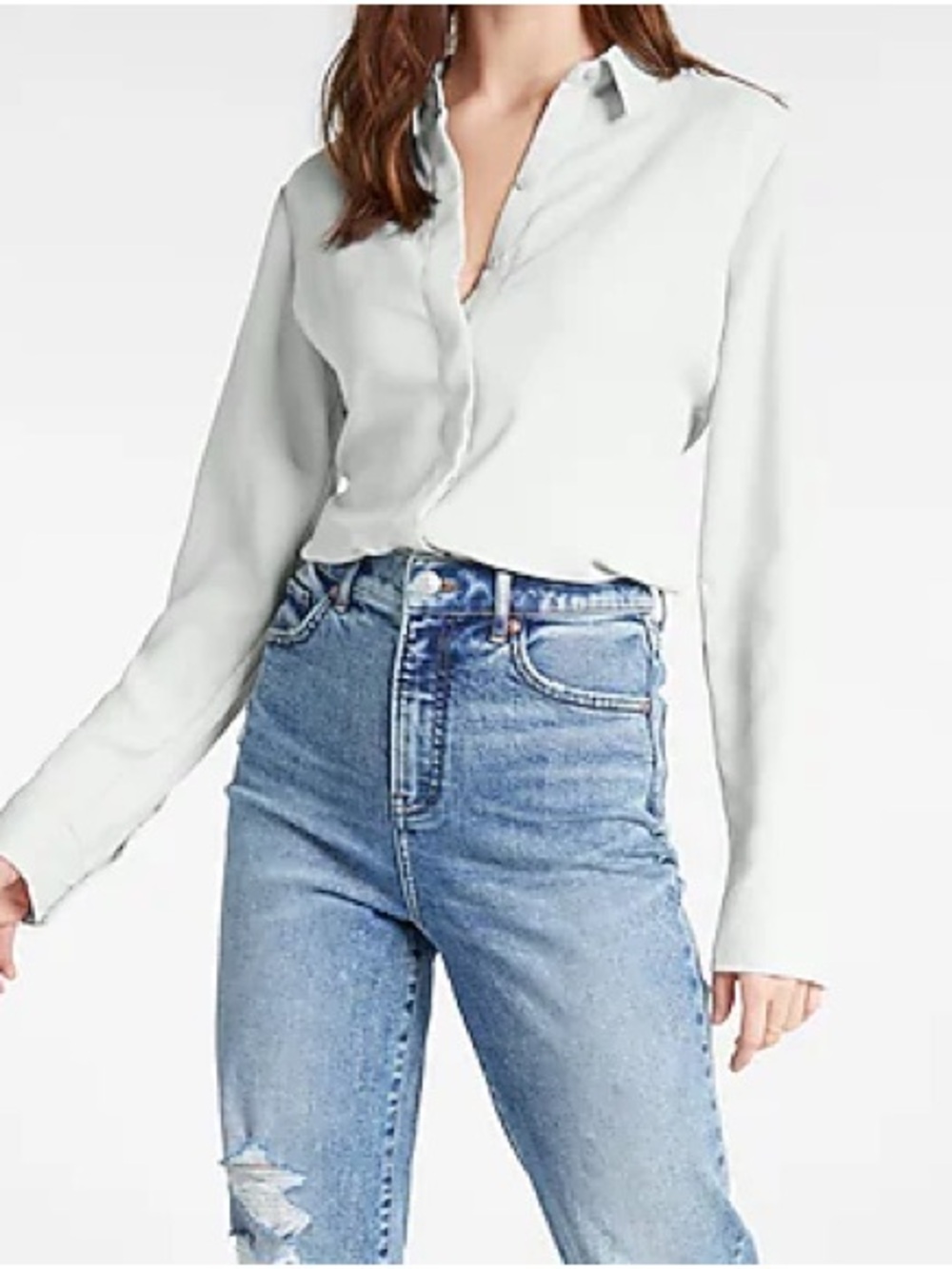 Express solid blue Portofino shirt in size extra small